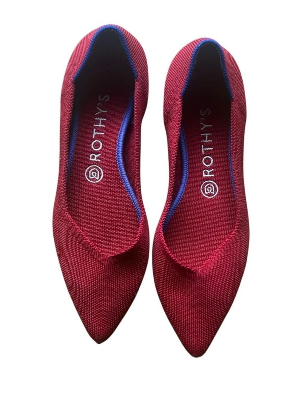 Rothy’s The Point Red Knit Flats Women’s 8.5 Washable Pointed Toe Comfort Shoes